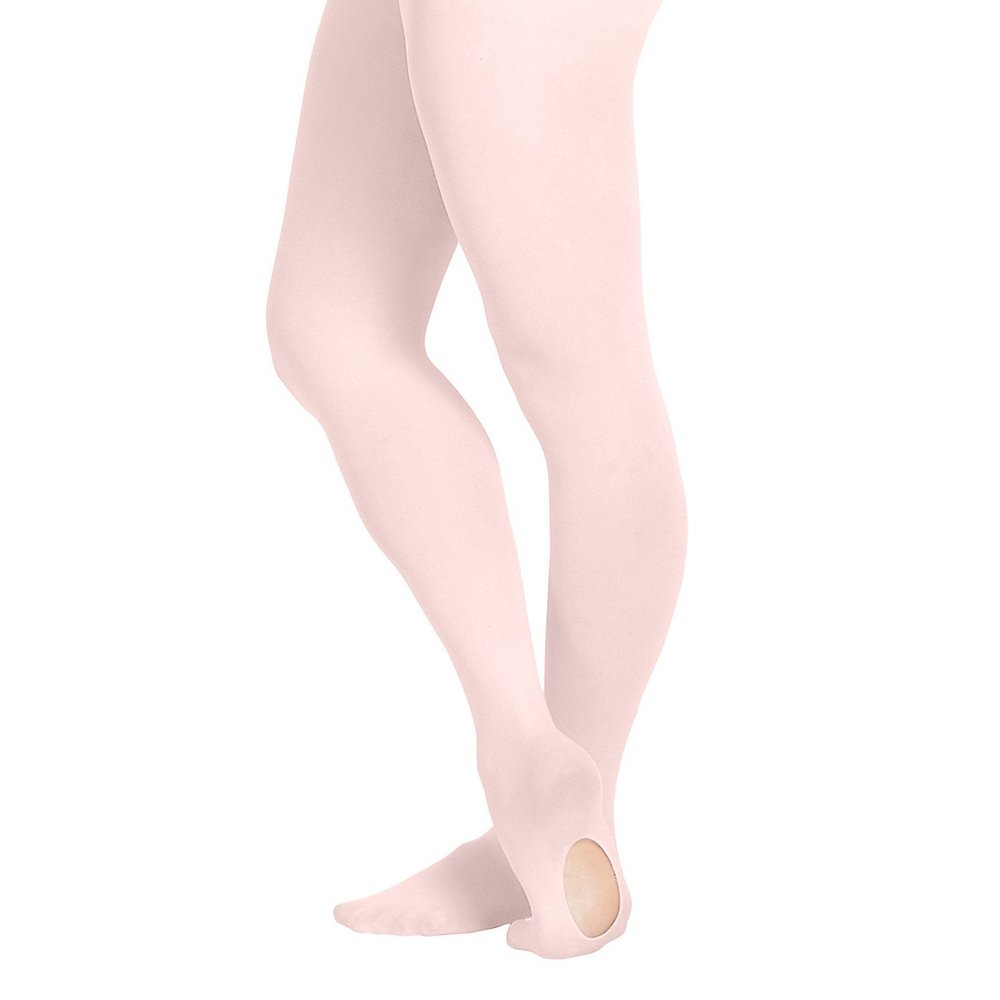 Grandeur Hosiery Girls' Kids Children's Ultra Soft Convertible Transition Dance Ballet Tights Light Pink 8-10