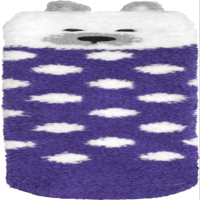 BambooMN Super Soft Cozy Warm Cute Animal Non-Slip Fuzzy Crew Winter Socks, 1 Pair Purple Polar Bear