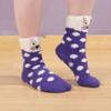 BambooMN Super Soft Cozy Warm Cute Animal Non-Slip Fuzzy Crew Winter Socks, 1 Pair Purple Polar Bear view 4