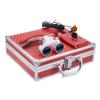 NSKI 3.5X 420mm Binocular Loupes Optical Glasses + 3W LED Head Lamp with Filter + Aluminum Box (Red) view 2