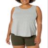 Amazon Essentials Women's Soft Cotton Open Back Sleeveless Yoga Tank (Available in Plus Size), Light Grey Heather, Medium view 1