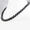 Skyjewels Certified 9mm Round Checker Black Diamond Beads Sterling Silver Necklace Stylish Look "18 inches with Free Studs view 2