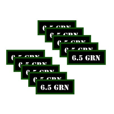 Speed Demon Hot Rod Shop Ammo Can Labels 6.5 GRN Ammunition Decals for 6.5 Grendel 10 Pack Adhesive Vinyl 3"x1.15"