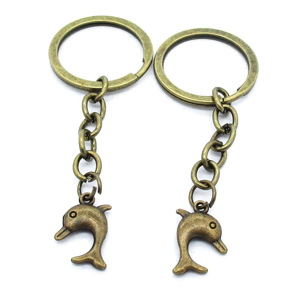 1 Items Keychain Keyring Key Tags Chains Rings Jewelry Bag Charms AA442 Dolphin