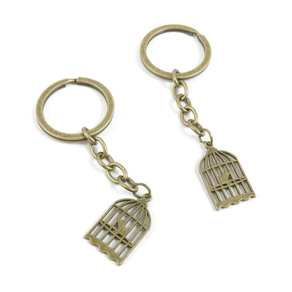 5 Items Keychain Keyring Key Tags Chains Rings Jewelry Bag Charms R5HS0 Bird Cage Birdcage