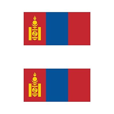 Two Pack Mongolian Flag Sticker Decal Self Adhesive Vinyl Mongolia MNG MN Made in USA