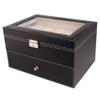 Chirde 20 Slots Watch Box Jewelry Display Case, Dual Layer Watch Holder Organizer with Lock and Key (US Stock) view 3