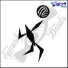 Eyecandy Decals Volleyball Hitter Abstact 6 INCH Decal Sticker Black view 1