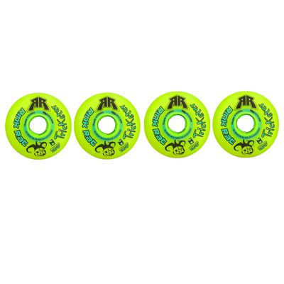 Rink Rat Wheels 80mm 84A Trickster X Grn/Blue 4-Pack Inline Indoor Roller Hockey