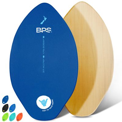 BPS 'Shaka' 40" Skimboard - Epoxy Coated Wooden Skim Board with Traction Pad - No Wax Needed - Skim Board for Kids and Adults - Large Skim Board (Dark Blue)