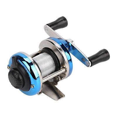 Baitcast Fishing Reel, Portable Winter Ice Fishing Reel Wheel Light Weight Ultra Smooth Aluminum Spinning Fishing Reel for Saltwater Or Freshwater(Blue) Inline Ice Fishing Reel
