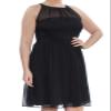 Adrianna Papell Women's Chiffon Sleeveless Belted Halter Dress Black Size 12 view 1