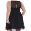 Adrianna Papell Women's Chiffon Sleeveless Belted Halter Dress Black Size 12 view 2