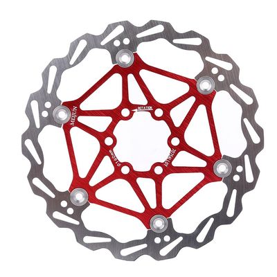 Floating Disc Brake Rotor, Lightweight and Durable Aluminum Alloy Brake Disc for Mountain Bikes (160/180/203mm - Red)