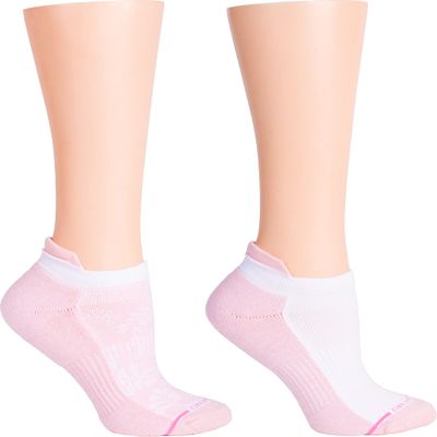 Dr. Motion Women's 2PK Compression Low Cut Socks Sockshosiery, Pale Salmon/White tri color dots, ONE SIZE