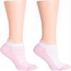 Dr. Motion Women's 2PK Compression Low Cut Socks Sockshosiery, Pale Salmon/White tri color dots, ONE SIZE view 1