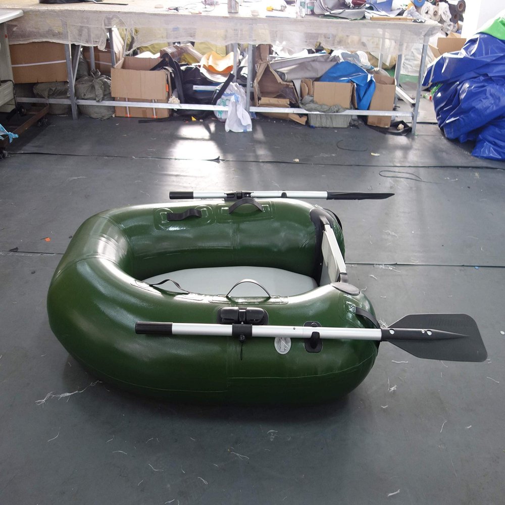 Inflatable Commercial Grade PVC Dingy Raft Fishing Platform Boat W/Motor Board