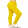 Leggings Depot Womens Relaxed fit Jogger Pants - Track Cuff Sweatpants with Pockets, Yellow, Medium view 1