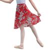 118143006 Long Wrap Ballet Skirt Multicolor Floral Dance Skirt (M, Red) view 1