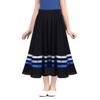 FEESHOW Girls Ballet Character Circle Skirt Rad Style Liturgical Full Long Circle Dance Skirt Lyrical Praise wear Dress Black&Blue 5-6 view 1