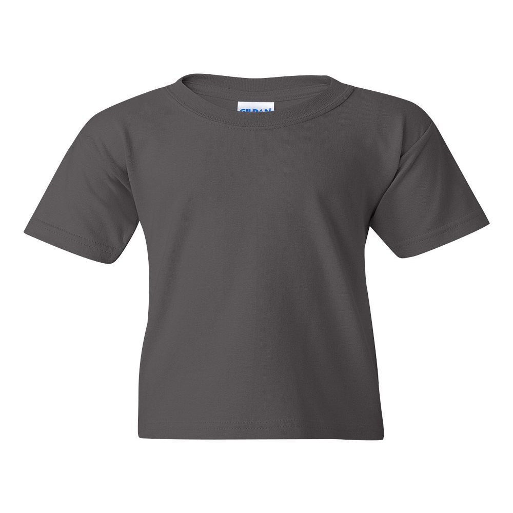 Gildan unisex child Gildan Youth Heavy Cotton T-shirt, Style G5000b, 2-pack T Shirt, Charcoal, Medium US