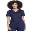 Cherokee Scrubs for Women Tuckable V-Neck O.R. Scrub Top with Chest Pocket,Soft Stretch,Easy Care Medical Uniform - WW657, M, Navy view 1