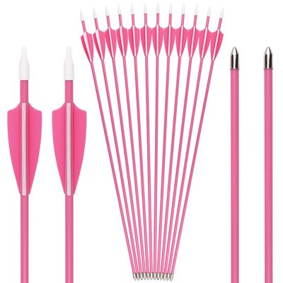 Archery Youth 24 26 28 Inch Fiberglass Archery Targeting Arrows for Youth Practise Recurvebow Compound Bow Shooting