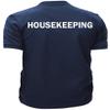 Housekeeping Easy Care Polo Shirt in Navy with White Screen Print, Employee Polo, Staff Shirt. view 4
