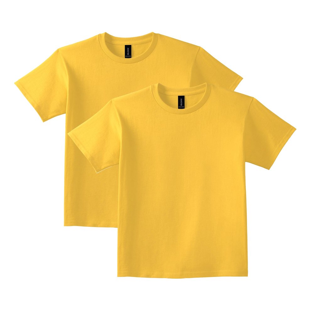 Gildan Youth Ultra Cotton T-Shirt, Style G2000B, 2-Pack, Daisy, Large