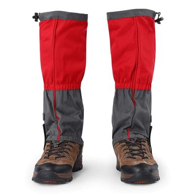 1Pair Leg Gaiters Snow Boot Gaiters, Breathable Climbing Hiking Snow Gaiter for Outdoor Hiking Walking Hunting Climbing Mountain(Red) Ski Equipment