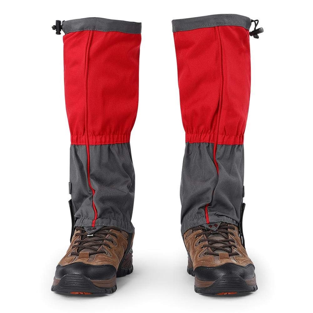 1Pair Leg Gaiters Snow Boot Gaiters, Breathable Climbing Hiking Snow Gaiter for Outdoor Hiking Walking Hunting Climbing Mountain(Red) Ski Equipment