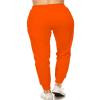 Leggings Depot Womens Relaxed fit Jogger Pants - Track Cuff Sweatpants with Pockets, Orange, X-Large view 3