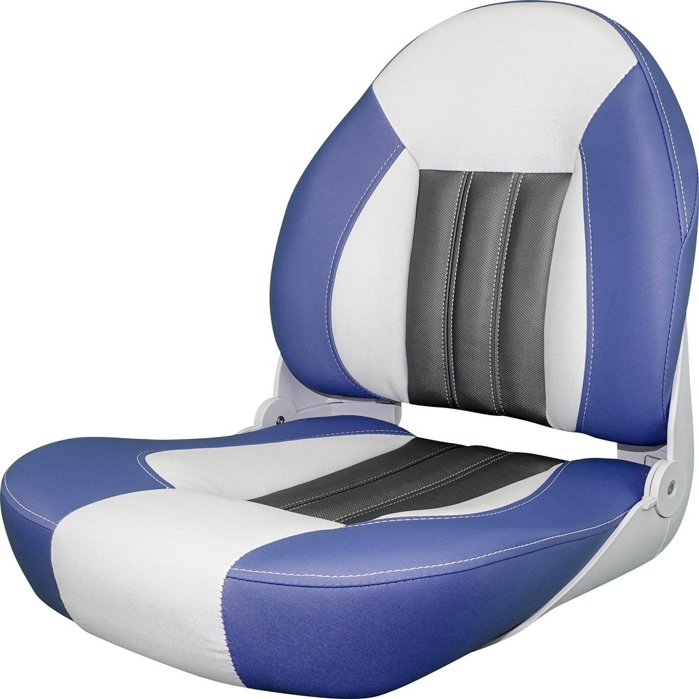 Tempress ProBax Orthopedic Folding High Back Boat Seat (Blue/Gray/Carbon)