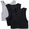ToBeInStyle Men's 3 Pack Slim Fit Long Length A-Shirts - 2Blk1Gry - Small view 1