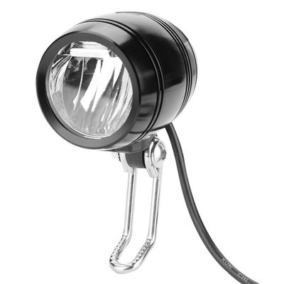 LED Headlight, Aluminum Headlight Horn 2 in 1 Set Front Light Headlamp Light(Black)