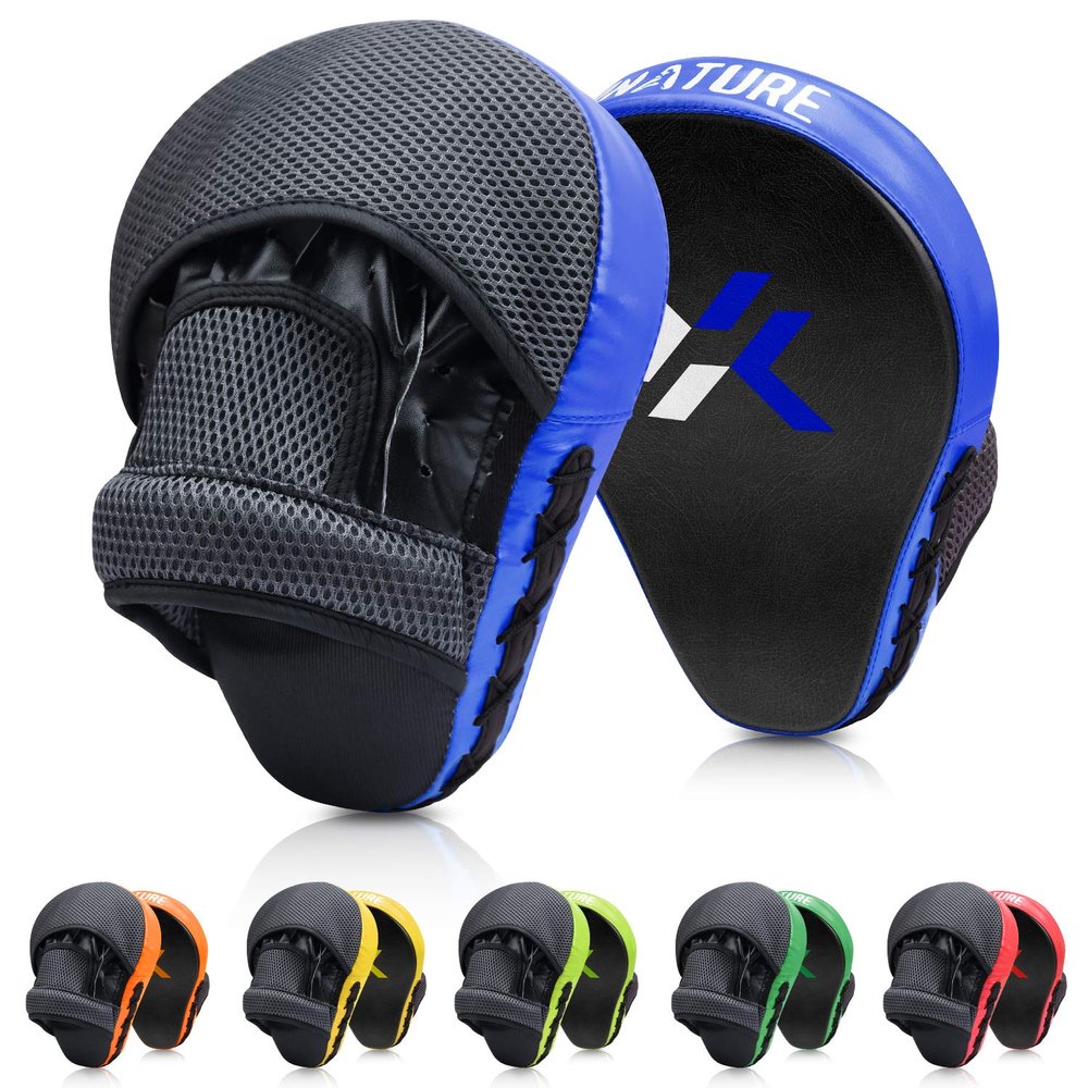 Xnature Curved Boxing MMA Punching Mitts Boxing Pads Hook & Jab Pads MMA Target Focus Punching Mitts Thai Strike Kick Shield a Pair