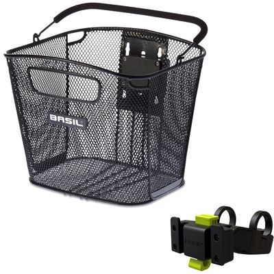 Basil Bold Front Basket/Klickfix Handlebar Holder Steel, One Size, (BAS11242)