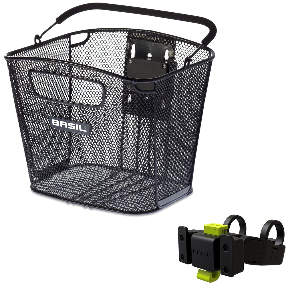 Basil Bold Front Basket/Klickfix Handlebar Holder Steel, One Size, (BAS11242)
