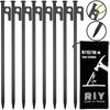 8 Pack Tent Stakes Heavy Duty 12 inch Steel Tent Pegs for Camping Unbreakable and Inflexible view 1