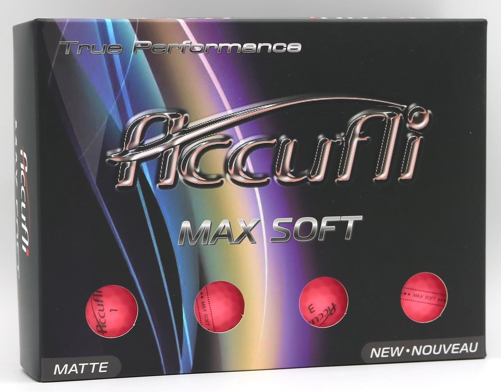 ACCUFLI Max Soft Golf Balls (Matte Pink 12PK)
