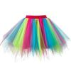 Womens Rainbow Plus Size Puffy Tutu Layered Tulle Petticoat Skirt for Party view 1