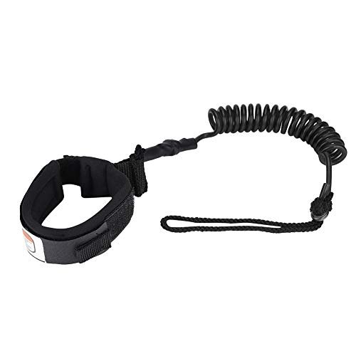 Coiled Spring Leg Foot Rope for Surfboard Leash, Soft Elastic Surfing Coiled Leash for Body Board 5ft Black