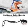 Coiled Spring Leg Foot Rope for Surfboard Leash, Soft Elastic Surfing Coiled Leash for Body Board 5ft Black view 4