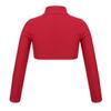 YiZYiF Kids Girls Basics Sportswear Athletic Long Sleeve Stretch Short Mock Neck T-Shirt Crop Top Red 14 view 4