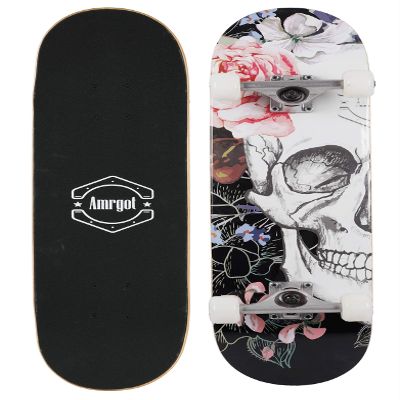 Amrgot Skateboards for Beginners,31 * 8 inches Complete Skateboards for Kids,Boys,Girls and Adults,7 Layer Maple Wood,Double Kick Deck Concave Standard and Tricks Skateboard