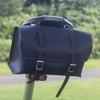 London Craftwork Large Bicycle Bag Saddle/Handlebar/Frame Bag in Black Leather Classic Bag Red Stitching XL-BL-RED view 1