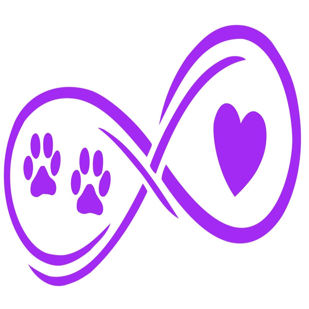 Bluegrass Decals Infinity Paws Heart Dog or Cat Decal Sticker (Light Purple, 7")