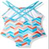 Kanu Surf Girls' Big Ruby Chevron Beach Sport 1-Piece Swimsuit, Blue, 8 view 2
