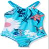Kanu Surf Girls' Little Paige Floral Halter Top Beach Sport 1-Piece Swimsuit, Aqua, 4 view 1