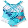 Kanu Surf Girls' Little Paige Floral Halter Top Beach Sport 1-Piece Swimsuit, Aqua, 4 view 2